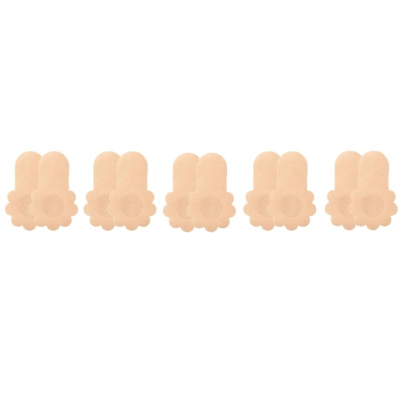 5 Pairs Super Thin Breathable Nipple Pasties With Elastic Lift For Support Hypoallergenics Women's Breast Petals Covers