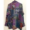 Used Rare Long Sleeve Shirt All-over Print Crest Pattern Chest Pocket Men's L Retro 90s