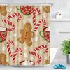 Christmas Cookies Bathroom Curtain Christmas Gift Shower Curtain Bathroom Waterproof Fabric New Year Holiday Decoration Hooks