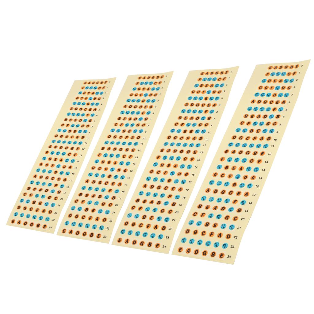 4Pcs Guitar Fretboard Sticker Paper Waterproof Instrument Accessory for Beginners