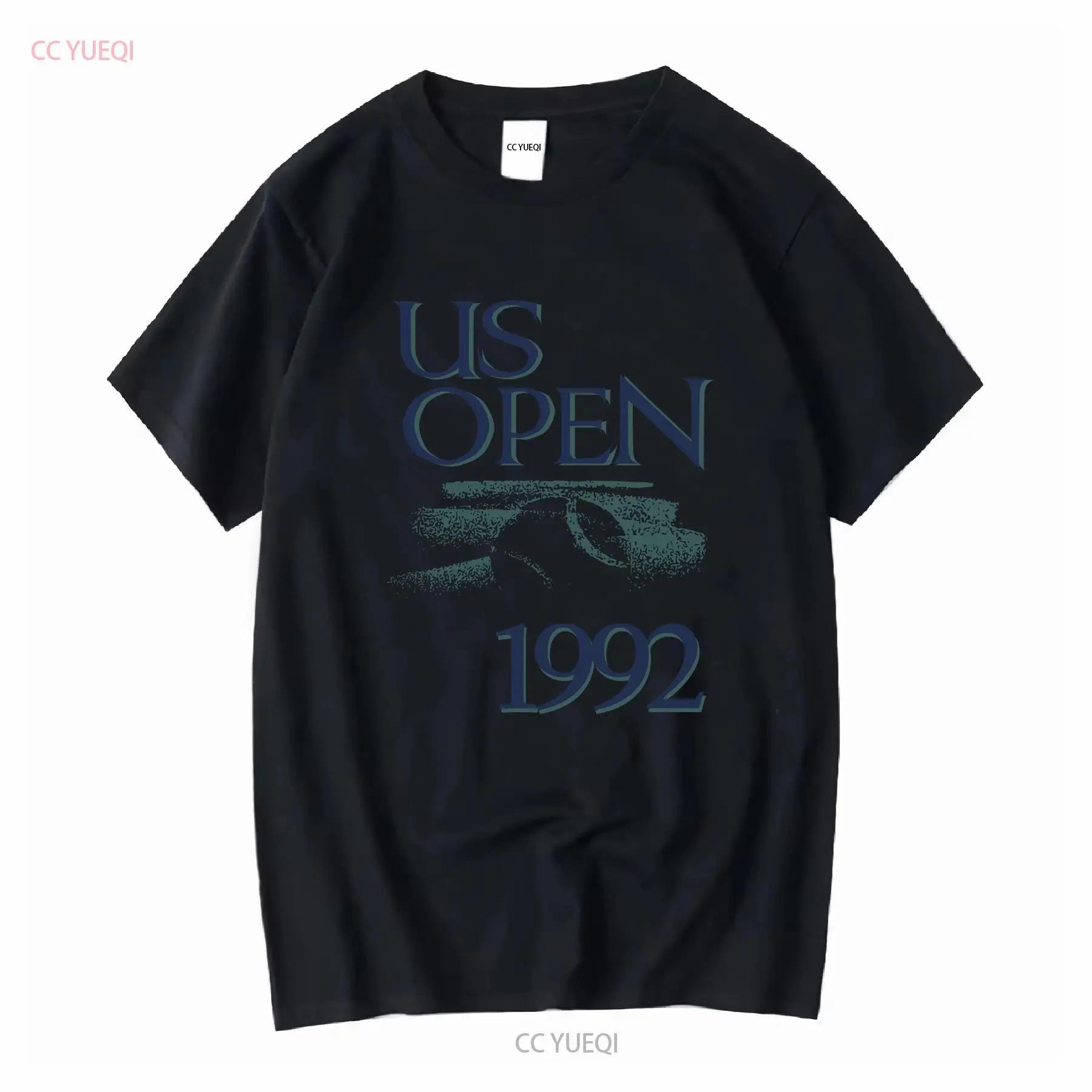 Vintage 1992 US Open tennis T Shirt L white Andre Agassi Pete Sampras 90s vintage Washed Top For Everyday Wear Stretched Soft S разноцветный