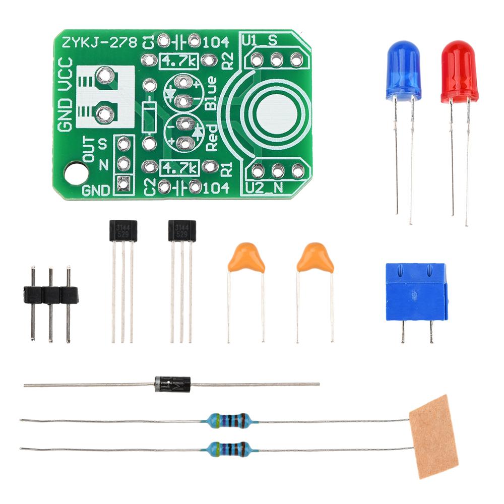 

DC4.5V-20V Hall Magnetic Induction Sensor Magnetic Detection Pole Resolver North And South Detection Module DIY Learning Kit