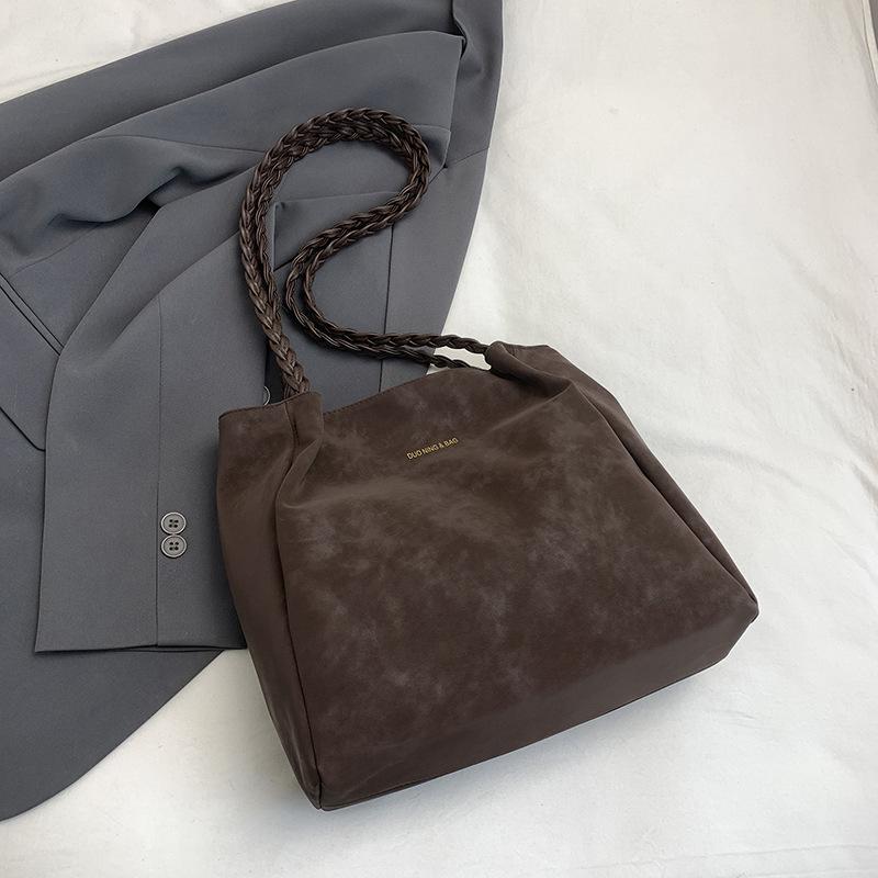 

Осень и зима ретро нишевая сумка подмышку женская новая бархатная сумка-тоут из оленьей кожи большая вместительная сумка на плечо