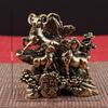 1PC Solid Brass Body Brass Animal Craft Flat Base Frame Feng Shui Decor  Study Table Decor