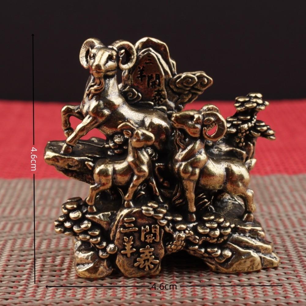 1PC Solid Brass Body Brass Animal Craft Flat Base Frame Feng Shui Decor Study Table Decor