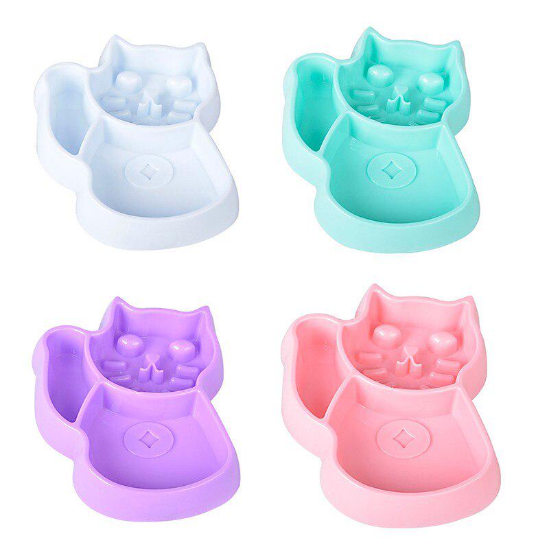 Buy Cute Cat Shape Pet Food Bowls AntiSkid Pet Bowls Plastic Cat Puppy
