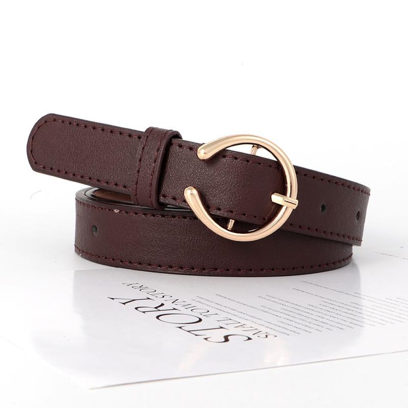 Black Leather Belt Women Premium Decorative Jeans Strap Metal Student Waistband