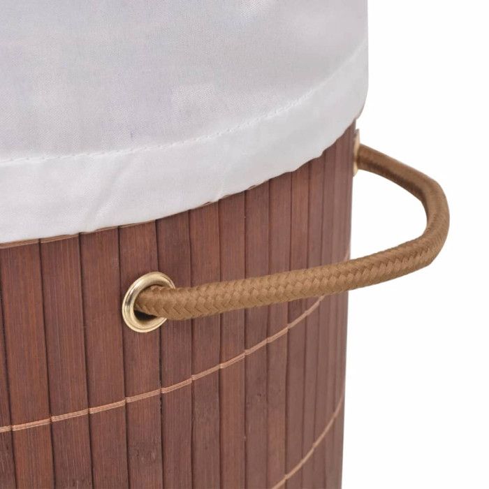 VidaXL Panier à linge ovale Bambou Marron