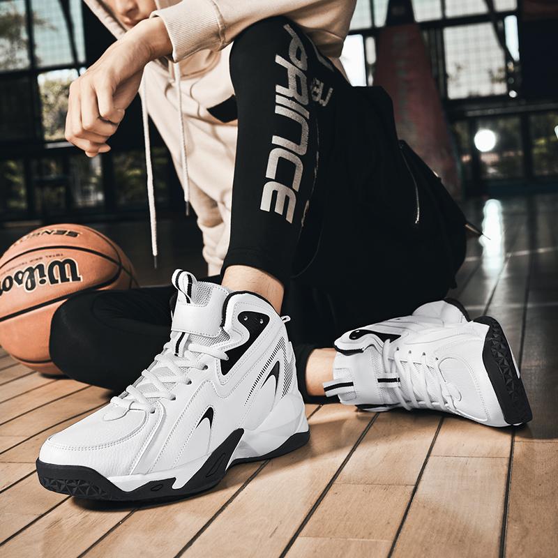 New Men's Adult Basketball Shoes Large Size Thick Sole Wear Resistant Increase Leisure Trend Sports Shoes Training Shoes