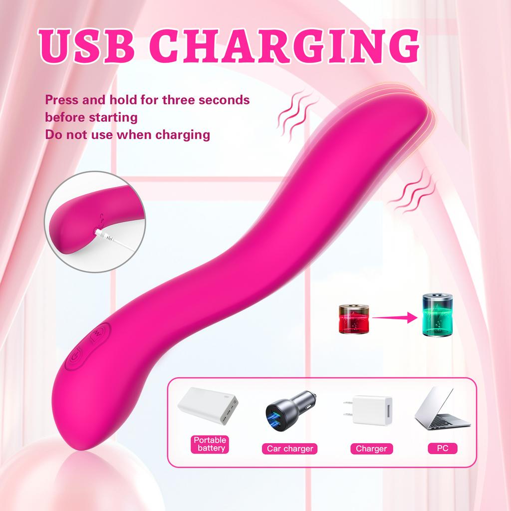 Ylove Women's Powerful G-Point Vibrator Dildo Liquid Silicone Handheld Vagina Stimulator Sex Toy for Woman
