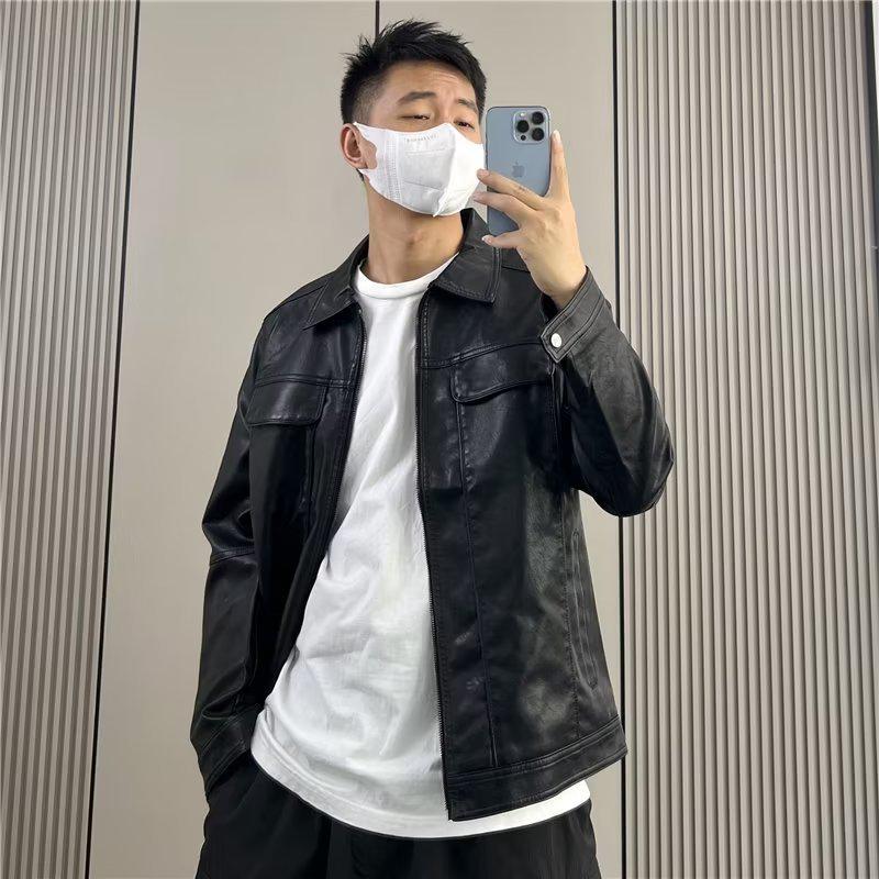 Jaqueta de Motociclista em Couro PU Estilo Retrô Americano: Casaco de Baseball Streetwear de Outono/Inverno de Alta Qualidade para Homens/Mulheres