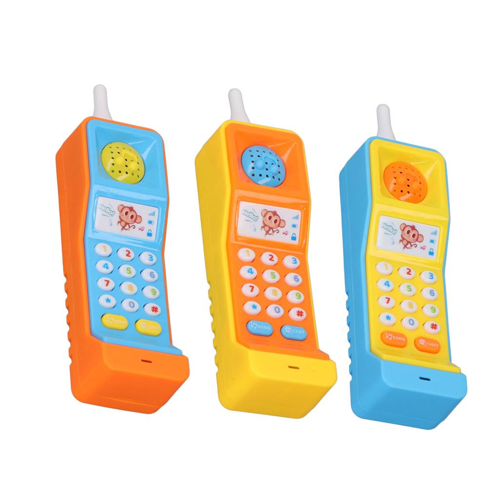 Baby Cell Phone Toy Educational Musical Toy Simulation Retro Light Up Learning Play Cell Phone for B