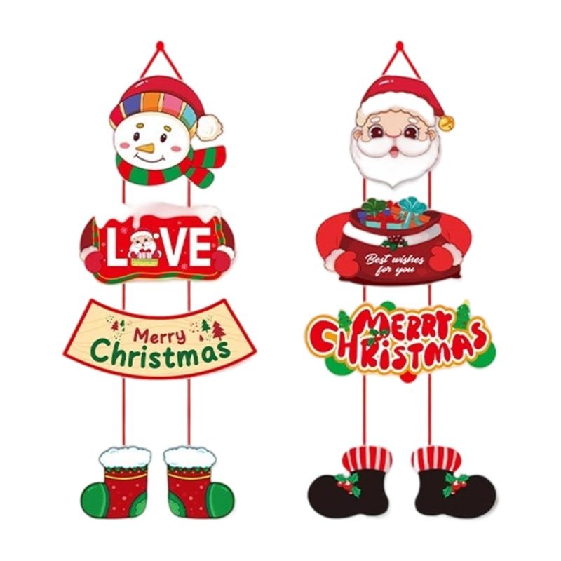 Festival Door Hanging Set Bright Color Modern and Efficient Christmas Wall Art For Home Office Party Decoration