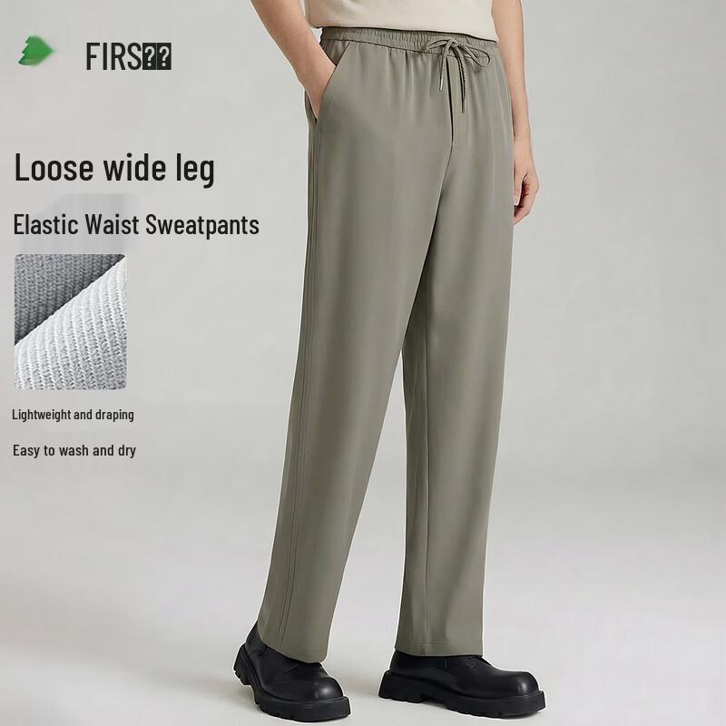 

FIRS Men s Twill Texture Loose Wide-Leg Trousers XL
