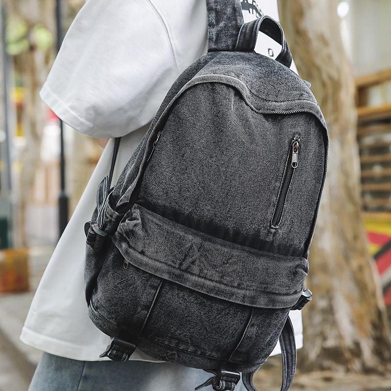 Schulrucksack Lässig Einfach Denim Schüler Klassenrucksack Damen Neue Mode Vielseitig Paar Rucksack mit großem Fassungsvermögen
