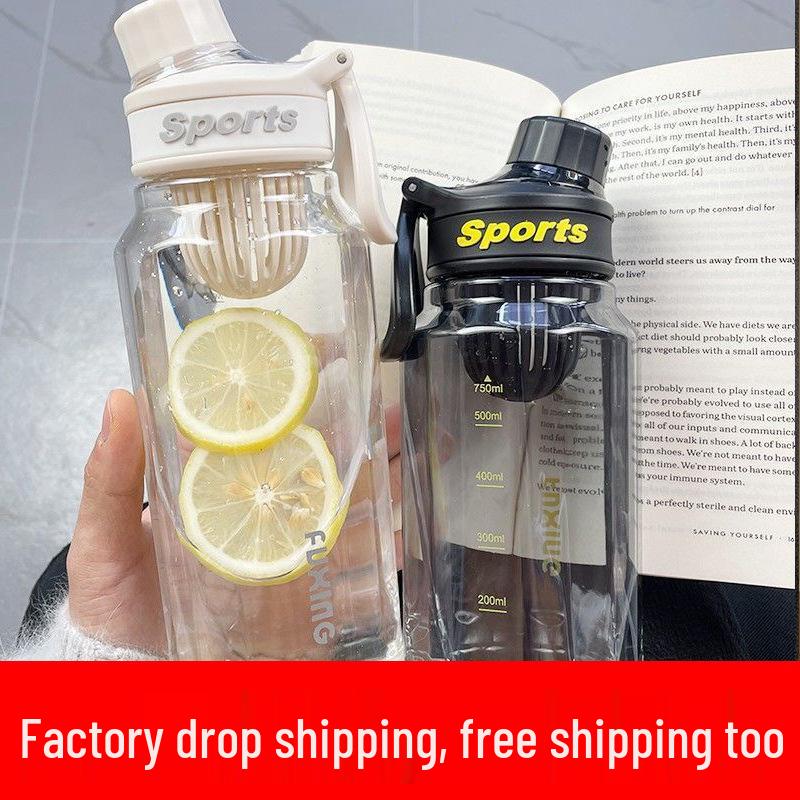 Large Capacity Sports Water Bottle - Plastic Cup for Men, Women & Students - Ideal for Summer, Fitness & Outdoor Activities, Portable & Durable Kettle