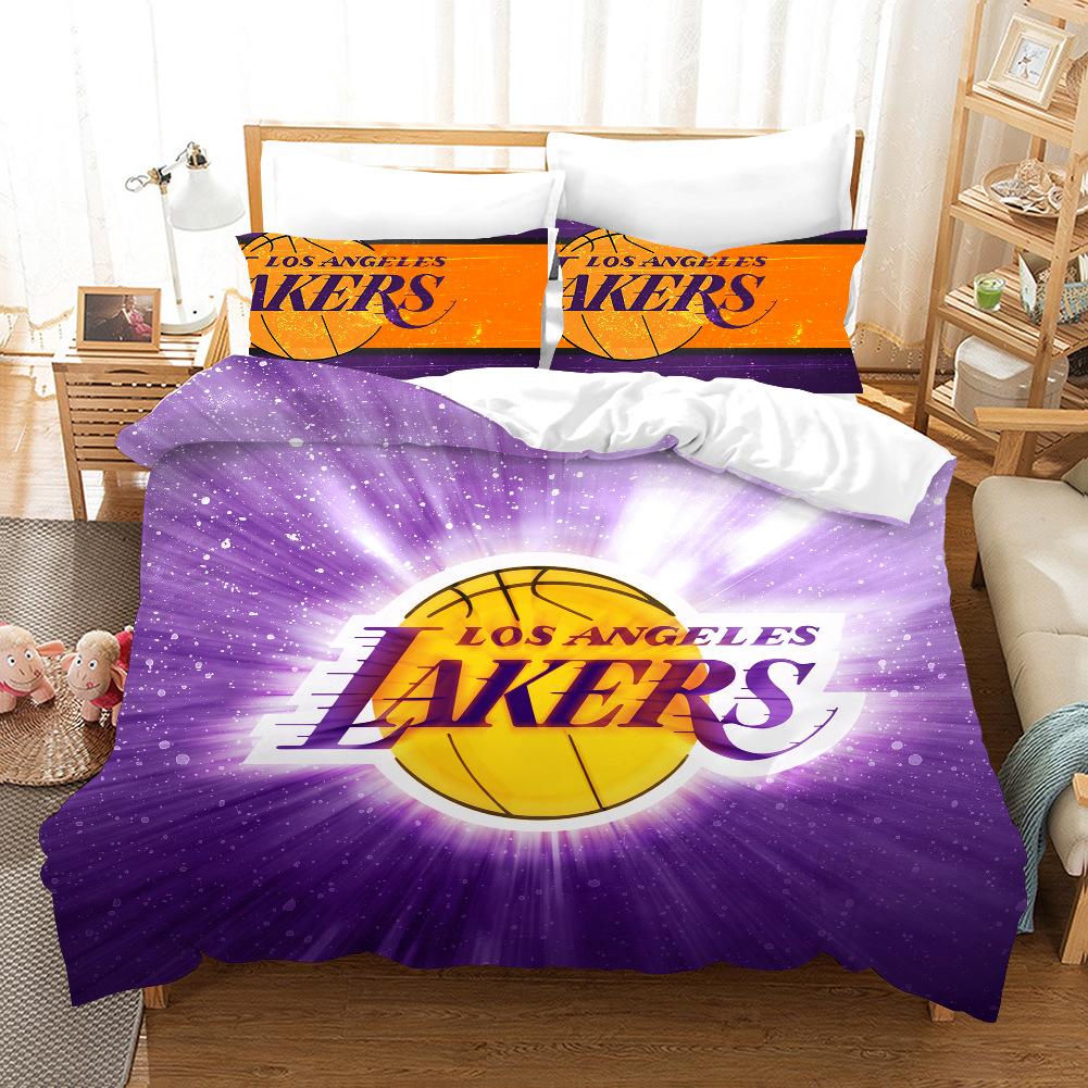 Basketball Print Home Bedding Set Basketball Sports Theme Quilt Cover Pillowcase Sheet/Double Bed 2/3 Pieces Full Size Bedroom Decoration