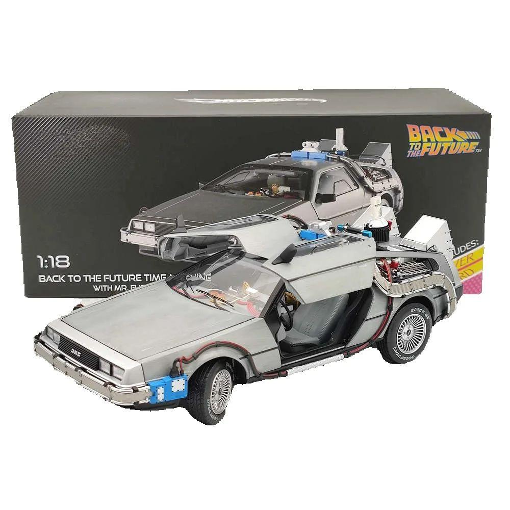 

HW 1/18 Scale for Elite Back To The Future Time Machine Ultimate Edition BCJ97 Diecast Models Car Collectible Gift серебряный