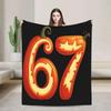 Six Seven  Funny Italian Brainrot Super Warm Plush Throw Blanket for Sofa Bed Home Decor Soft Flannel Blanket Cover