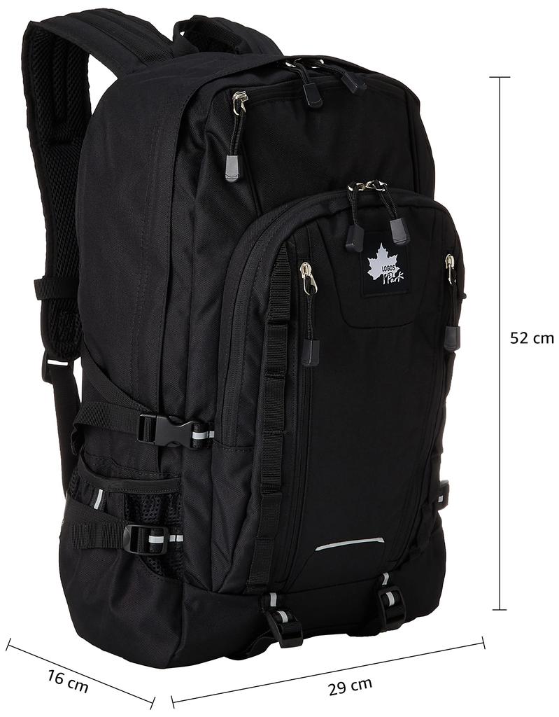 Large Daypack Rucksack Backpack Large Capacity Logos Black One Size [Logo Spark]