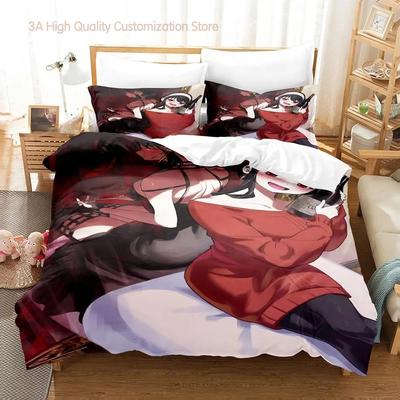 Spy Family Yor Forger Bettwäsche-Set Einzelbett-Set Doppelbett-Set Queen Kingsize-Bett-Set für Erwachsene Jungen Schlafzimmer Bettbezug-Sets Anime-Bettlaken