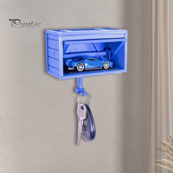 Bilgarasje Nøkkelholder med Åpnende Dør Veggmontert Nøkkelorganisator Dekorativ Nøkkelhenger for Hjeminngangsbruk Bilentusiast