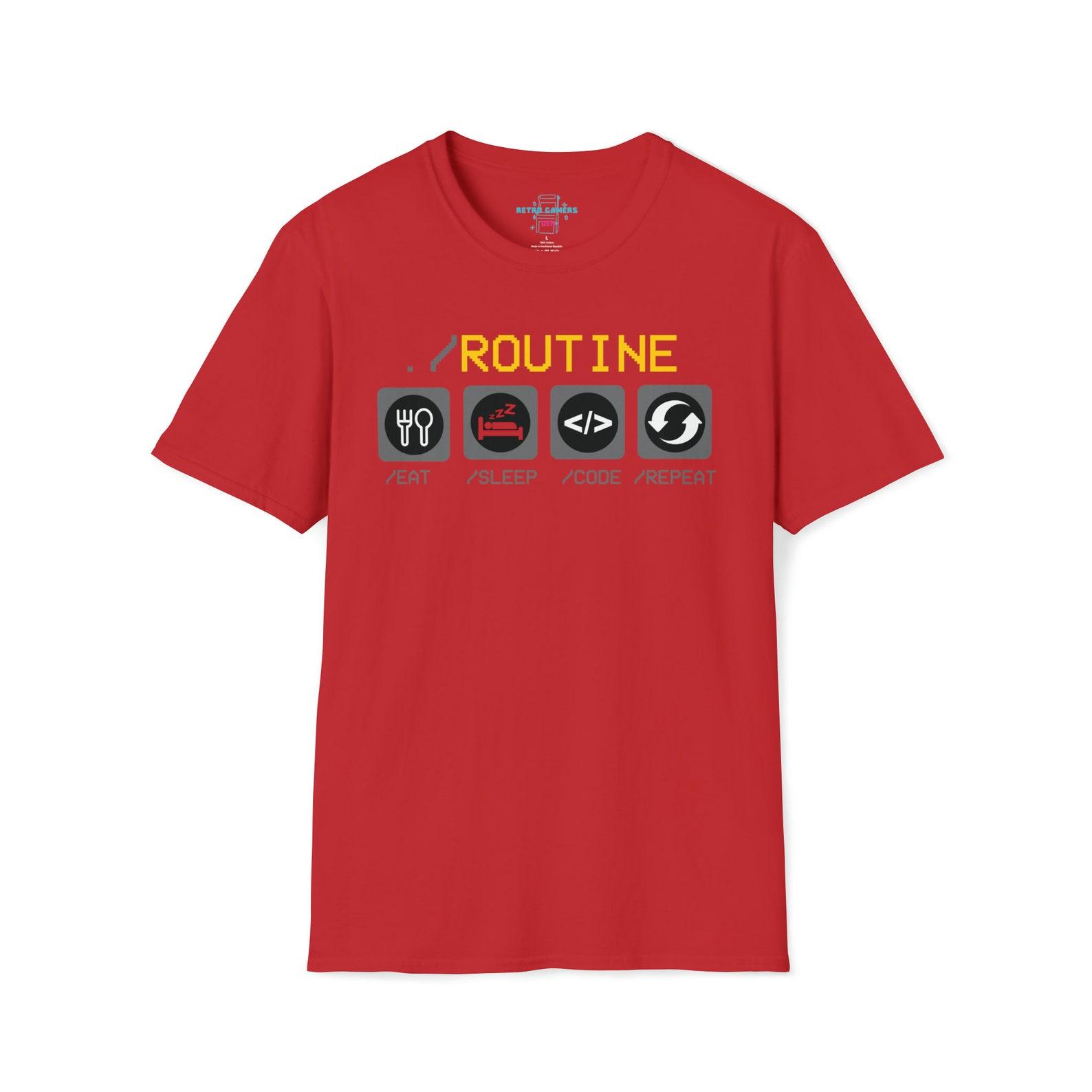 Eat Sleep Code Repeat T-Shirt - Programmer Routine Soft Cotton Tee S