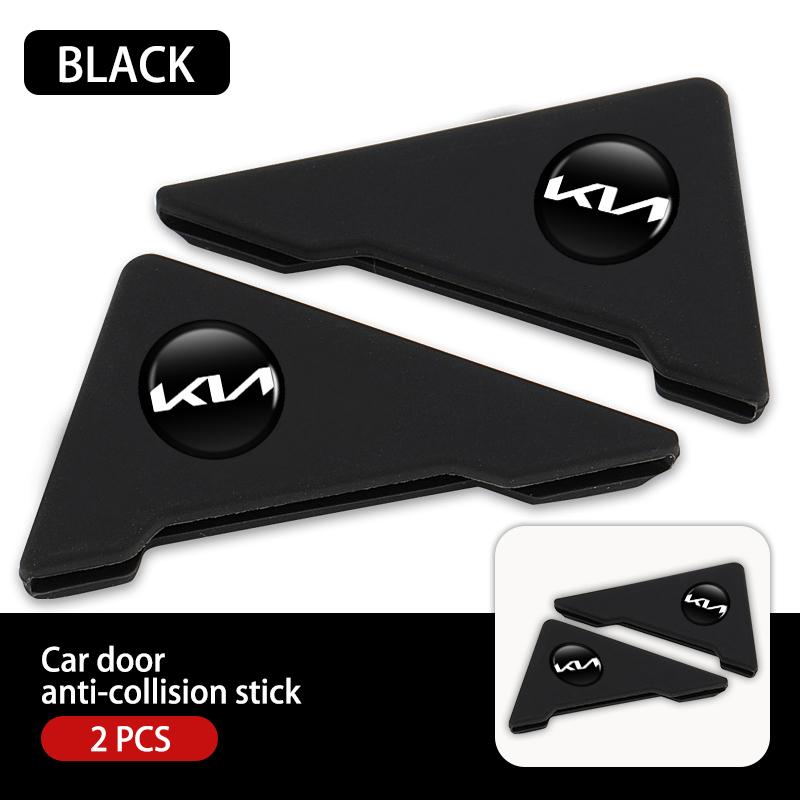 ABF3 2pcs Car Door Sticker Bumper Protection Cover Triangle Decals For KIA Stinger Optima Cerato Soul Venga Forte Spectra Sedona