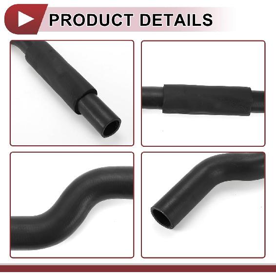 1 Pcs Radiator Coolant Hose for Toyota Camry 3.0L 1995-2003 Upper Heater Hose No.1657120020 Black Rubber