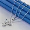 925 Sterling Silver 16-30 Inch Exquisite Heart-shaped Wing Pendant Necklace, Women's Fashionable Wedding Gift Jewelry