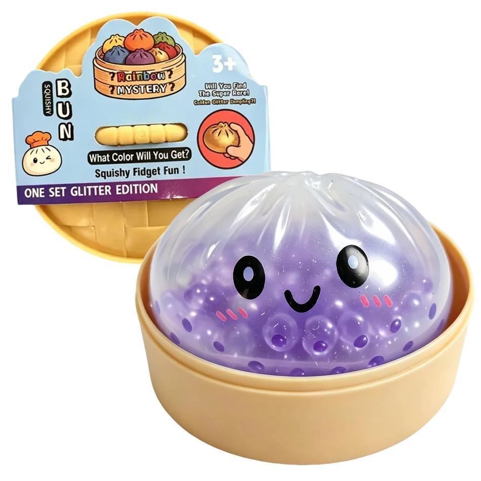 Nieuw Reuze Squishies Dumpling Broodje Speelgoed, Langzaam Rijzend Sprankelend Dumpling Drukbal, Stress Verlichtend Rusteloosheid Speelgoed gray