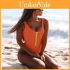 Elegante Traje de Baño Enterizo para Mujer Bañador Cremallera Monokini Traje de Baño Bikini Acolchado Para Días de Playa con Estilo