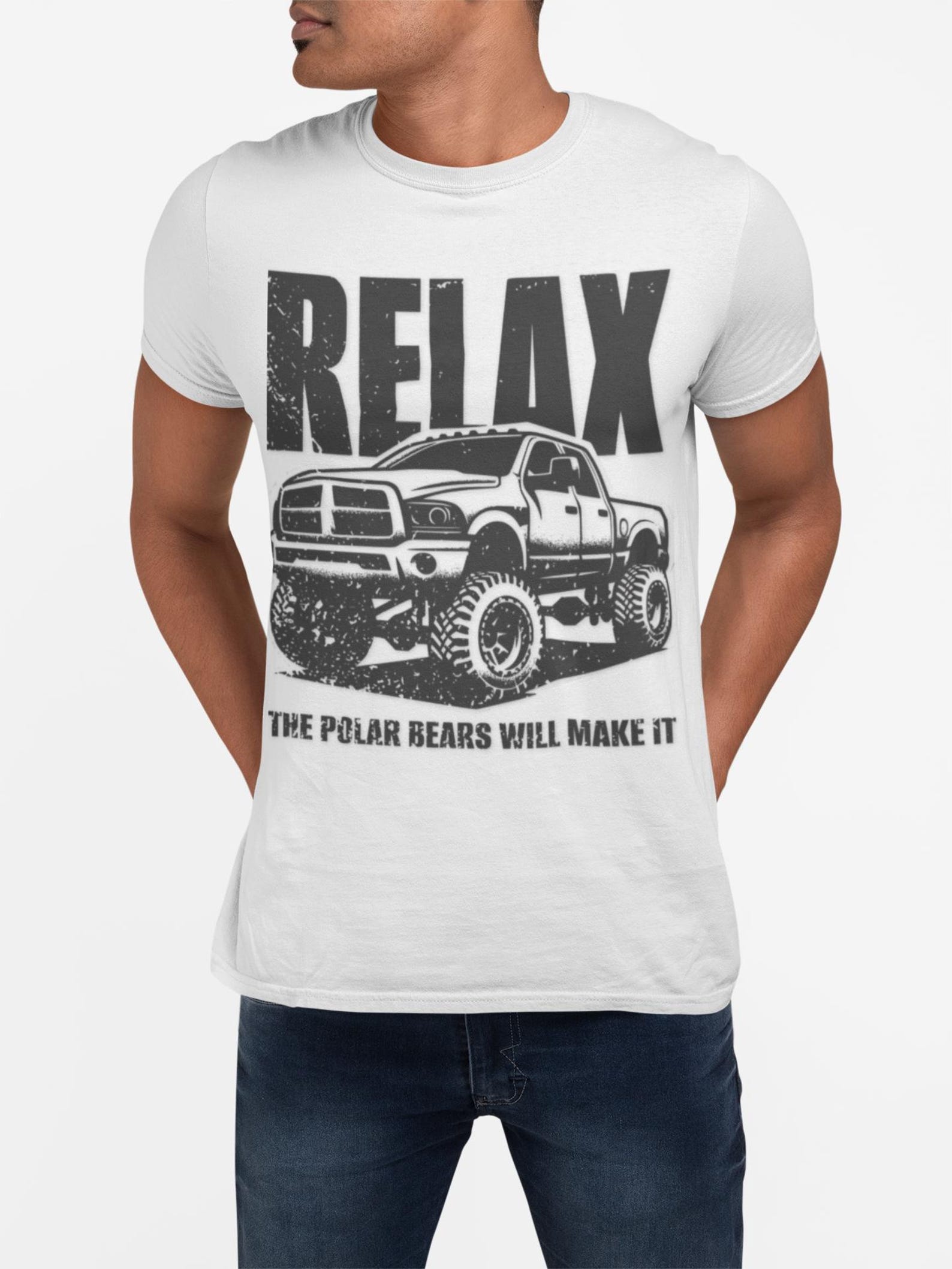 PICKUP TRUCK TEE Relax, the Polar Bears Will Make It Eco Humor Shirt L
