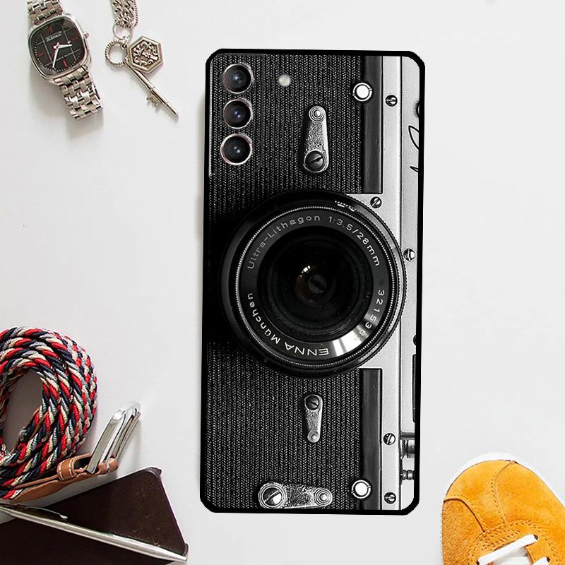 Retro Camera Vintage Case For Samsung Galaxy S24 Ultra S23 S22 S21 Plus S20 FE S8 S9 S10 Note 10 20 Ultra Cover
