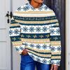 Men's Neck Knit Sweater with Christmas Print for Winter Holiday
