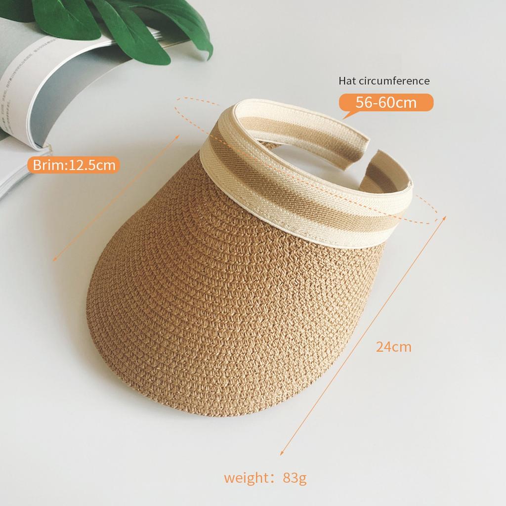 Cycling Caps Wide Straw Visors Sun Visor Hats For Women Foldable Beach Visors Summer Roll Up Ponytail Beach Camping Photo Hat