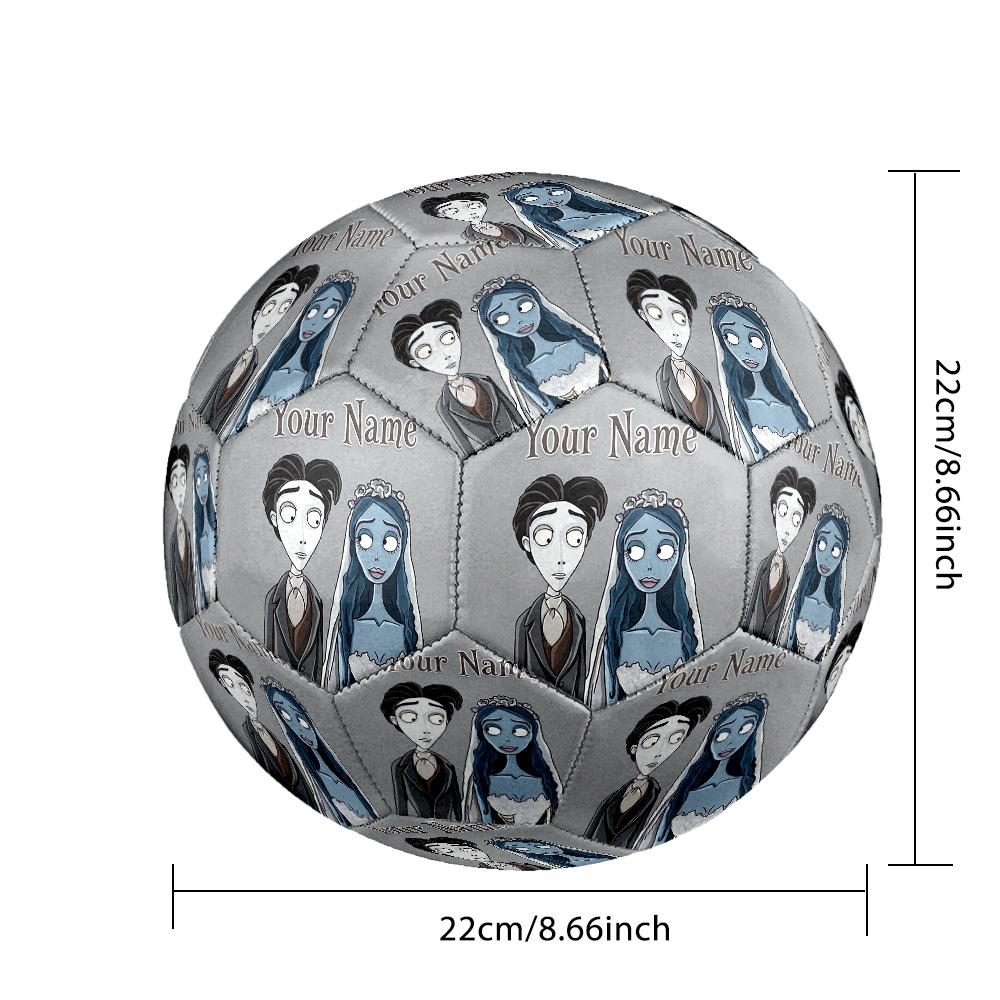 Custom Text Size 5 Soccer Ball, Standard Match Football For OutdoorCorpse Bride Emily Victor