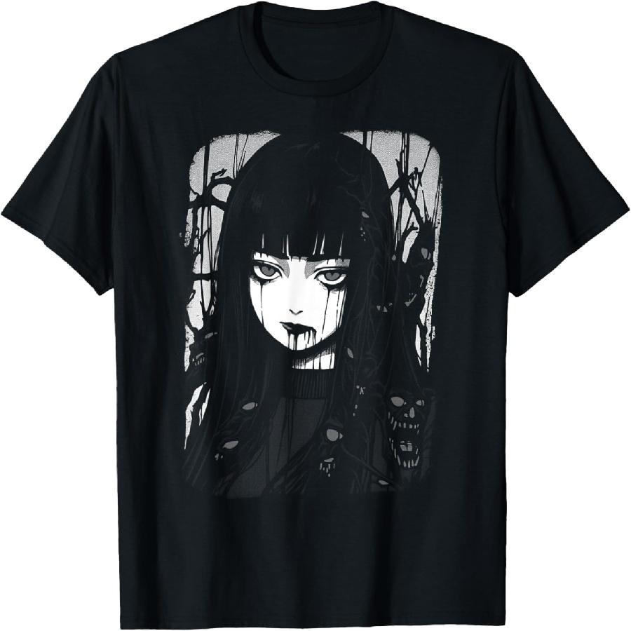 Gruseliges Horror-Hasenmädchen Anime Manga Alt Kawaii Harajuku T-Shirt