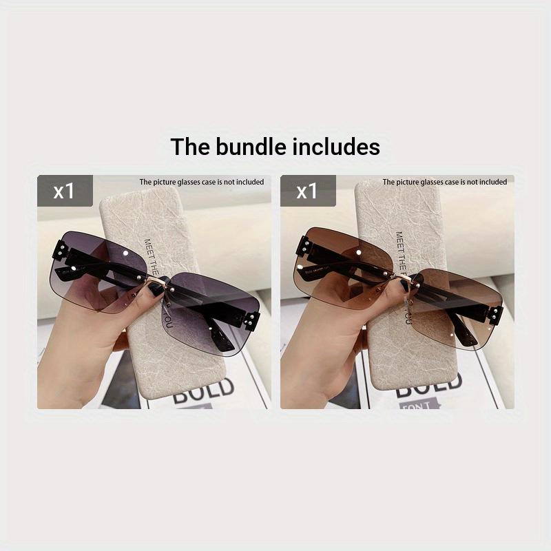 New Square Rimless Fashion Glasses for Women Men Fashion Shades for Unisex