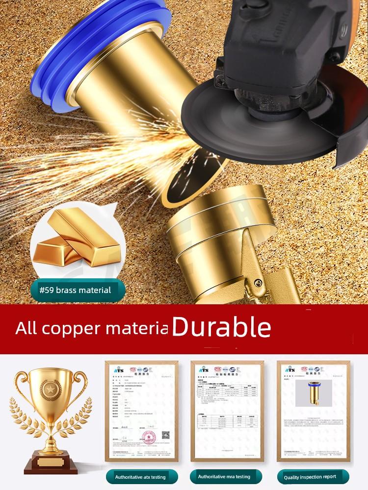 German Yuema All-Copper Extended Floor Drain Deodorizer for Bathroom Sewer Extension Pipe, Specialized Inner Core for Crack Repair