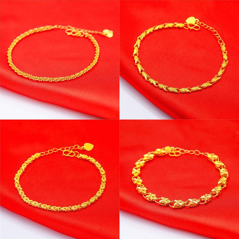 Guldpläterat Fyraklöver Hjärta Armband för Kvinnor