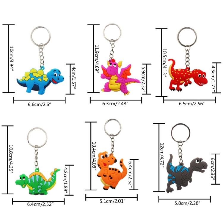 12 Pieces Dinosaur Keychains Keyrings Decoration for Birthday Party Supplies