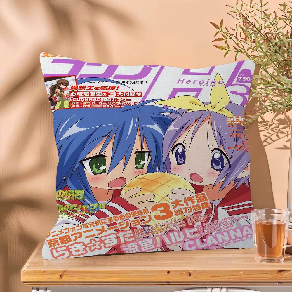 

Anime Lucky Star Cushion Cover Car Throw Pillow Case For Sofa Car Christmas Gift 30x30 cm