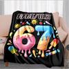 1PC Custom Name Happy 67th Birthday! Flannel Blanket Versatile,all-season Throw Suitable for the Living Room,bedroom,camping,travel,and Gift
