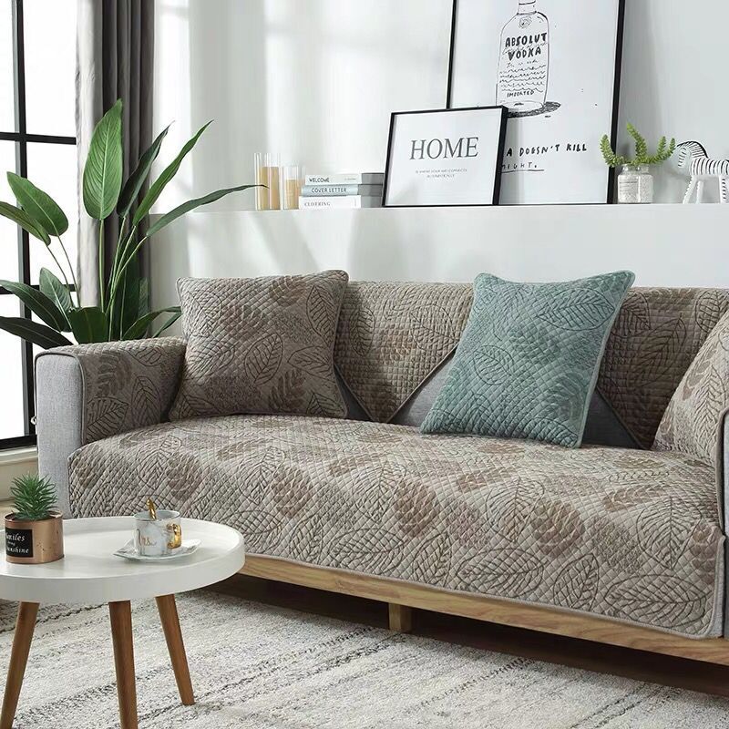 Four Seasons Cotton Sofa Cushion Jacquard Sofa Cushion Modern Non-Slip Cotton Fabric Sofa Cushion