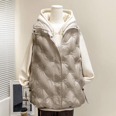 Women's Winter Down Cotton Vest Jacket Sleevele Stand Parkas Warm Short Vest Coat Female Waistcoat Overcoat Ladies Tops