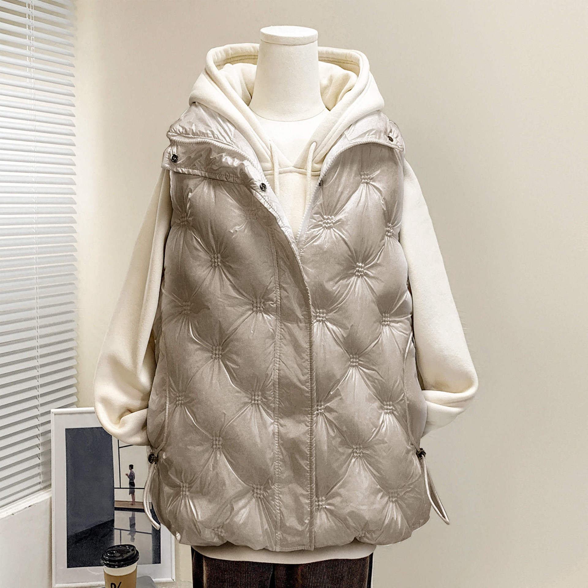 

Женская зимняя куртка из хлопка с пуховым принтом, теплая короткая куртка-парка с рукавами, женский жилет, пальто, женские топы XXXL хаки