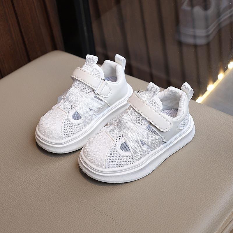 Summer Girls' Sport Sandals Children's Casual Shell-toe Sneakers Boys' White Sneakers Hollow-out Breathable Frame Shoes