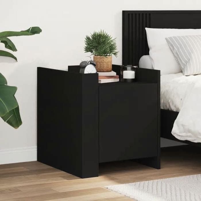 VidaXL Bedside Table Black 45x50x50 Cm Engineered Wood, Bedside Cabinet, Side Table, Bed Cabinet, Cabinet of 848298