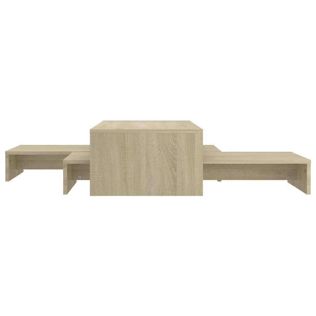  Set of Coffee Tables, Slide-in, Sonoma Oak 100x100x26.5 Cm